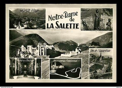 38 - La Salette - Pèlerinage de Notre Dame de La Salette - Multivues - Mention Photographie véritable - Carte dentelée -