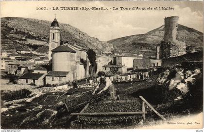 CPA La Turbie - La Tour d'Auguste et l'Eglise (111010)