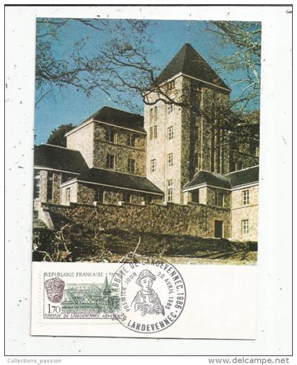 G-I-E , carte maximum , 29 , LANDEVENNEC , abbaye , 1985 , premier jour