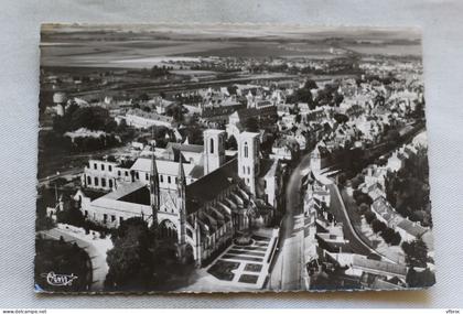 Cpm 1957, Laon, vue aérienne, l'église saint Marin, Aisne 02