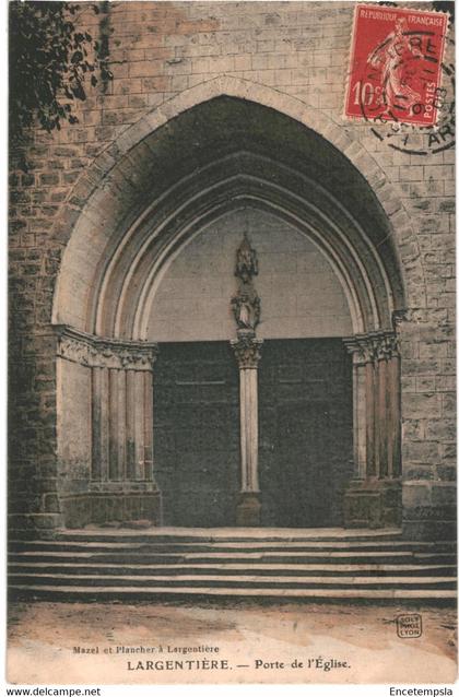 CPA-Carte Postale France Largentiere  Porte de l'église 1908  VM56105