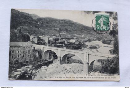 le Cheylard, pont du Sauzet et vue d'ensemble de la gare, Ardèche 07