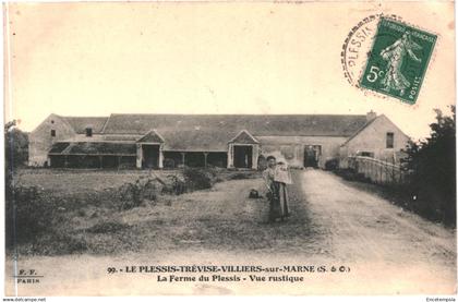 CPA Carte postale France Le Plessis-Trévise Ferme du Plessis Vue rustique 1912  VM82963ok