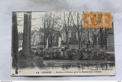 Cpa 1923, le Vésinet, petites rivières près le boulevard d'Italie, Yvelines 78