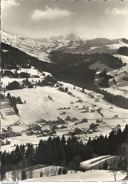 CPSM Les Gets Vue générale et le Mont-Blanc