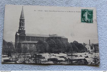 Lille, église saint Pierre saint Paul et le marché de Wazemmes, Nord 59