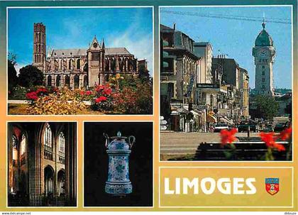 87 - Limoges - Multivues - Porcelaine de Limoges - Blasons - Carte Neuve - CPM - Voir Scans Recto-Verso