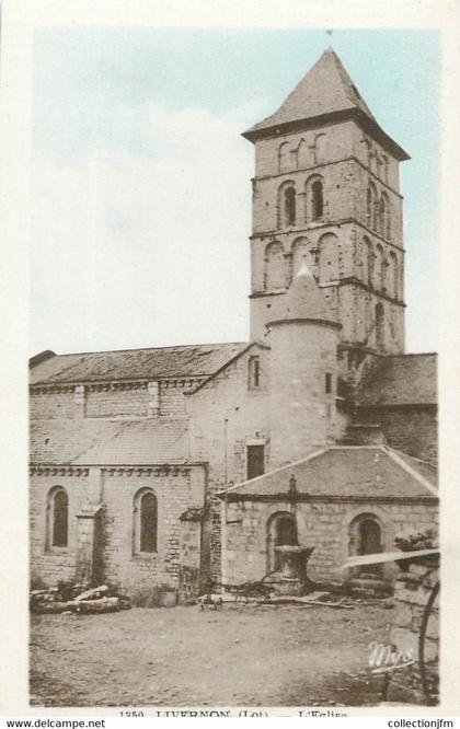 .CPA FRANCE 46 "Livernon, L'église"