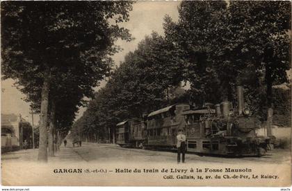 CPA AK GARGAN Halte du train de Livry TRAM VAPEUR  (977221)