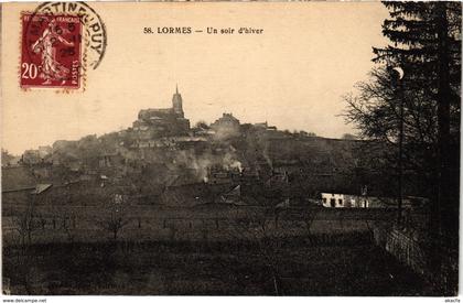 CPA LORMES Un soir d'hiver Nievre (100608)