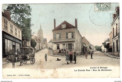 LOREZ LE BOCAGE (77) - Lorrez-le-Bocage-Préaux - La Grande Rue - Rue de Montereau - Ed. Cochain, Lorez le Bocage