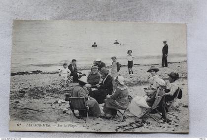 O533, Cpa 1915, Luc sur mer, sur la plage, Calvados 14