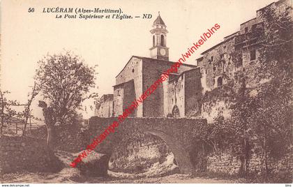 Le Pont Supérieur et l'Eglise - Lucéram - (6) Alpes Maritimes