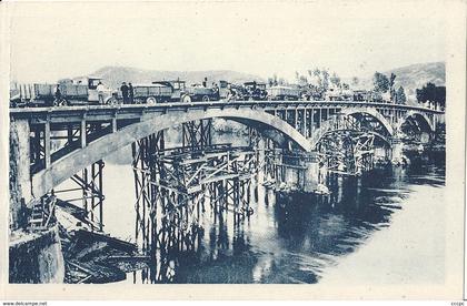 CPA Luzech épreuve de charge du Pont de la Douve reconstruit