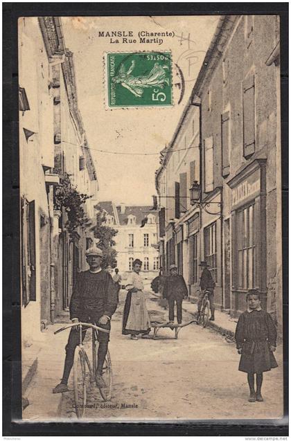 MANSLE CPA 1909 la rue Martin