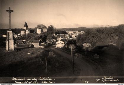 mareuil sur lay dissais * vu du calvaire du village * carte photo * photographe R. GAUBARD