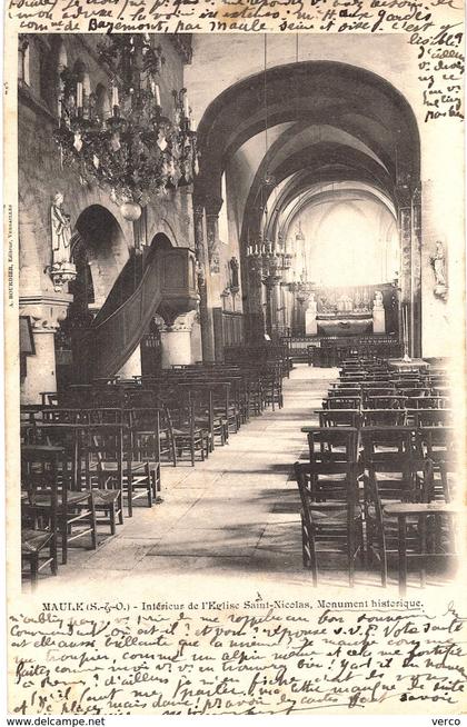 Carte Postale ANCIENNE de   MAULE - Eglise St NICOLAS