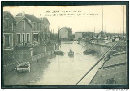 Inondations de janvier 1910 - 6 - fin d'oise - Maurecourt - quai de Maurecourt  - bck54