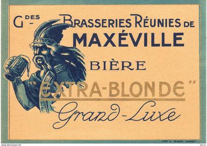 Carte POSTALE  Ancienne de  MAXEVILLE - Etiquette Biére de MAXEVILLE (9x12 cm)