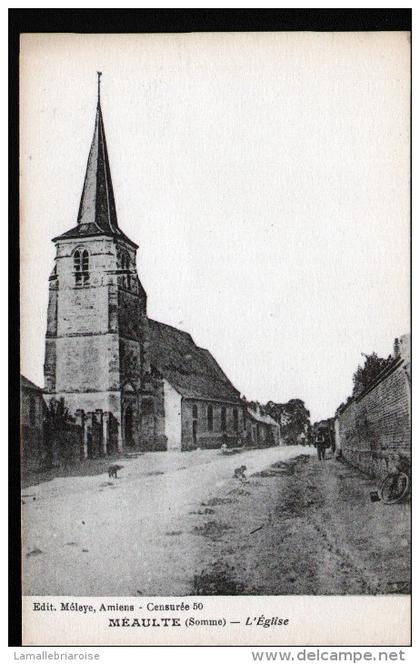 80 - MEAULTE, L'EGLISE (AVEC MUR SUR LA GAUCHE)