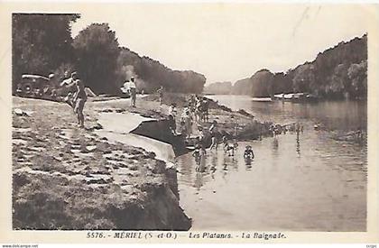 CPA Mériel Les Platanes - La Baignade