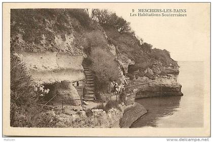 depts divers- charente maritime - ref BB497 - meschers les bains - les habitations souterraines - grotte - grottes -