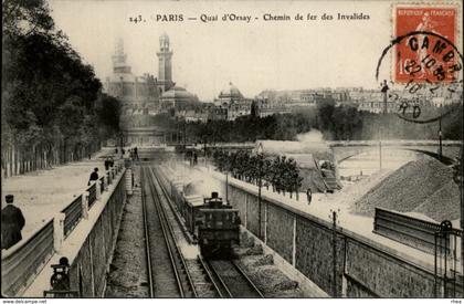 75 - GARES - PARIS - Quai d'Oesay - chemin de fer des Invalides - train