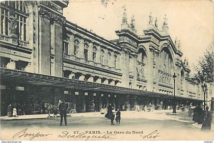 - paris -ref-C11- gare du nord - gares - ligne de chemin de fer - carte bon etat -