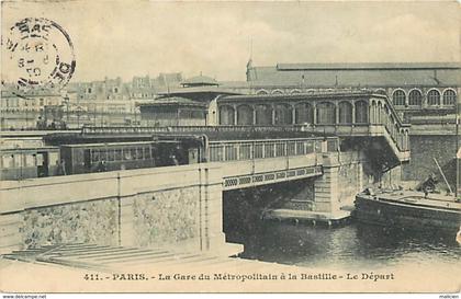 - paris -ref-C41- gare du metropolitain à la bastille - le depart - gares - metro - 11 e arrondaissement -