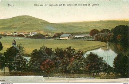 -dpts div-ref-AN592- moselle - metz campagne - esplanade - saint simphorien et fort st quentin - forts -