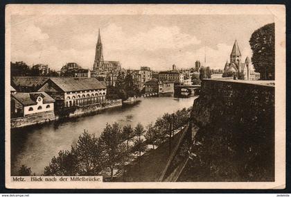 A2854 - CARTES POSTALES - Metz - vue sur le pont central - poste de campagne