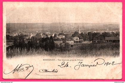 Mirecourt - Vue générale prise de l'Ouest - CARNET Édit; MIRECOURT - 1902 - Cachet Nancy à Langres