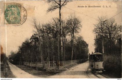 CPA MONTFERMEIL Route de Montfermeil - Tram (1353925)