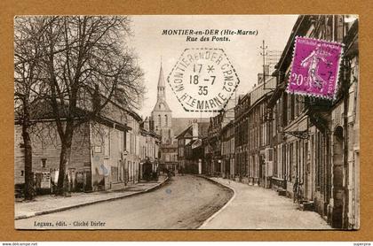 MONTIER-EN-DER  (52) : " RUE DES PONTS " + cachet " MONTIER-EN-DER C.P.N° 2 "