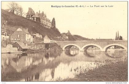 CPA Montigny-le-Gannelon - Pont sur le Loir