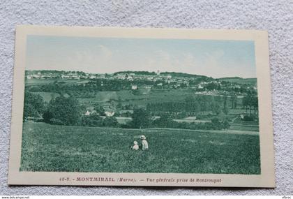 Montmirail, vue générale prise de Montcoupot, Marne 51