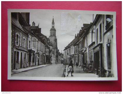 CPSM PHOTO -41-MONTOIRE SUR LE LOIR-RUE SAINT-JACQUES-ANIMEE -VOYAGEE TIMBRE OTE SUR LA FACE