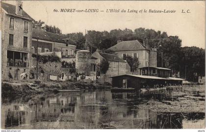 CPA MORET-sur-LOING - L'Hotel du Loing et le Bateau-Lavoir (120252)