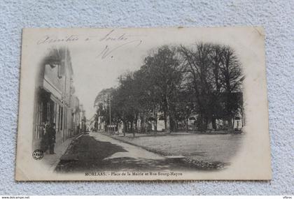 Cpa 1905, Morlaas, place de la mairie et rue Bourg Mayou, Pyrénées atlantiques 64