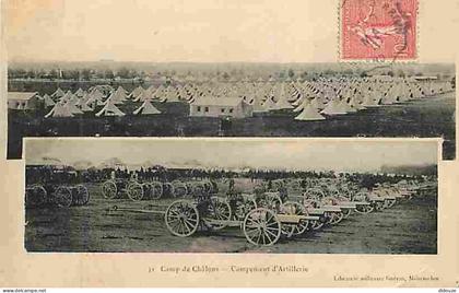 51 - Mourmelon - Camp de Chalons - Campement d'Artillerie - Militaria - CPA - Voir Scans Recto-Verso