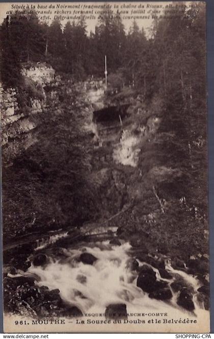 25 - Mouthe - La source du Doubs et le Belvédère - Voyagé - Dos divisé...