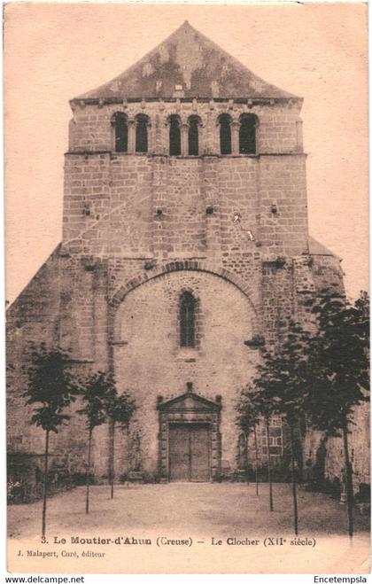 CPA Carte  Postale France  Moutier d'Ahun Le clocher 1929 VM47524