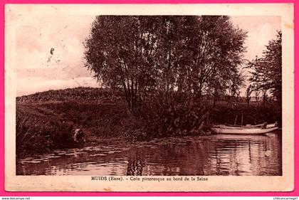 Muids - Coin pittoresque au bord de la Seine - Barque - Animée - 1936