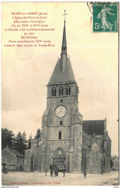 Carte Postale Ancienne de MUSSY SUR SEINE-L'église Saint Pierre