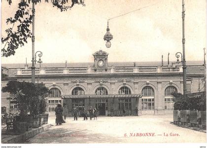 CARTE POSTALE ANCIENNE de NARBONNE -  la Gare