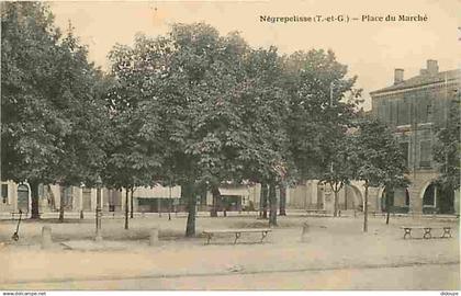 82 - Nègrepelisse - Place du Marché - Oblitération ronde de 1924 - CPA - Voir Scans Recto-Verso