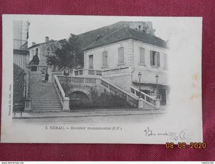 CPA - Nérac - Escalier monumental