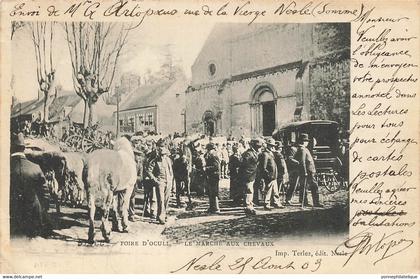 80 - SOMME - NESLE  - foire d'Oculi - marché aux chevaux - 1903 - RARE Très bon état  - 10680