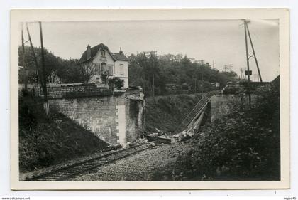 carte photo Neufchateau rue Victor Martin pont détruit par Allemands 1944.tampon Photo Mallet Mme Goulpeau rue de france