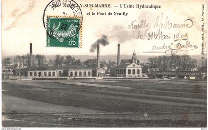 Carte POSTALE Ancienne de NEUILLY sur MARNE - Usine Hydraulique